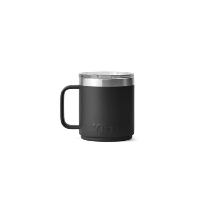 Yeti Rambler® 10 oz Stackable Mug – Black: hot coffee anywhere