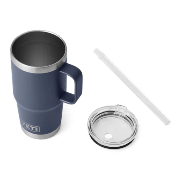 Yeti Rambler® 25 oz Navy : le mug isotherme avec paille tout-terrain