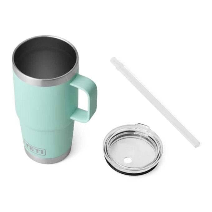 Yeti Rambler® 25 oz Seafoam: taza térmica con pajita para tus aventuras