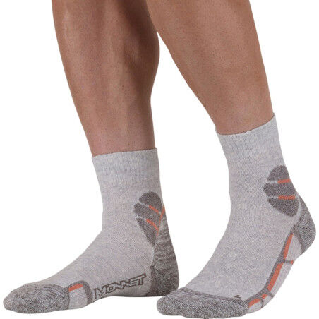 Wandersocken aus Leinen MONNET TREK LIN MID – OCHERGRAU