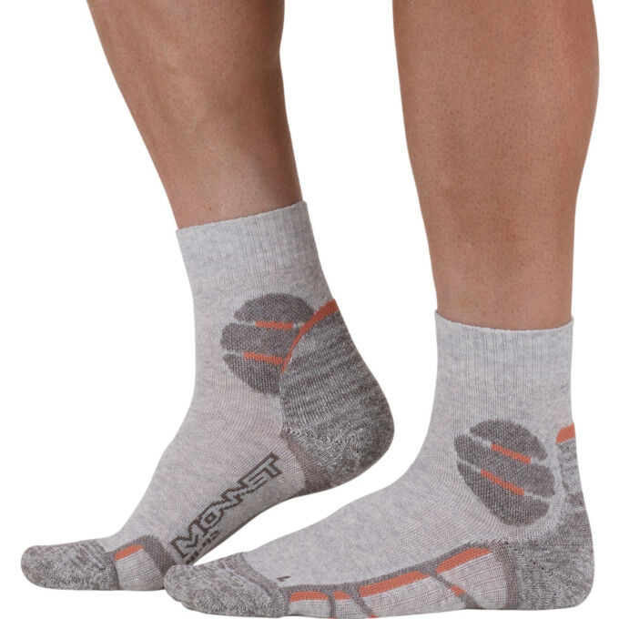 Chaussettes de randonnée en lin MONNET TREK LIN MID - GRIS OCRE