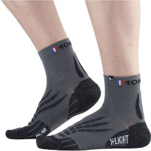 Calcetines de running unisex MONNET RUN X-LIGHT - GRIS/NEGRO