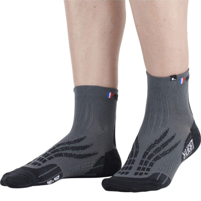 MONNET RUN X-LIGHT Unisex Running Socks - GRAY/BLACK