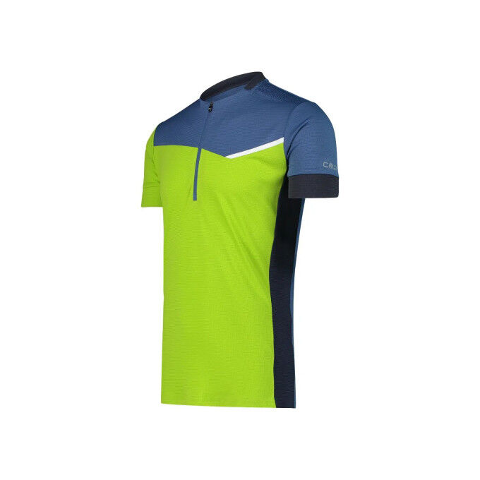 Herren-T-Shirt mit 1/2-Reißverschluss CMP Trail Lime Green: leicht und atmungsaktiv