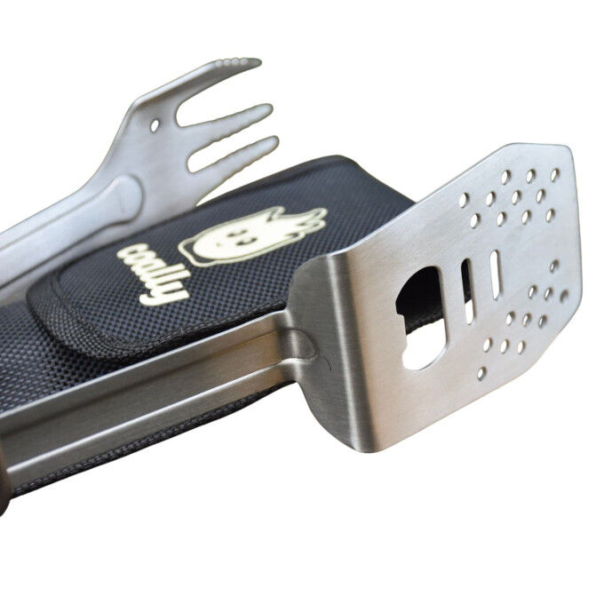 COALLY 4-in-1 BBQ Tool – Spatula, Fork, Bottle Opener & Tongs