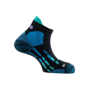 THYO Pody Air Trail Silver Ankle Socks - BLACK/BLUE