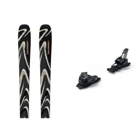 Salomon QST 94 BLACK ski pack + bindings : Colour - BLACK/ALMOND MILK/FUSION CORAL, Ski size - 172