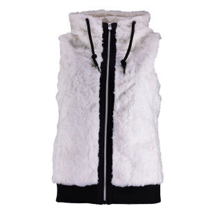 Gilet in pelliccia sintetica con cappuccio ANGELE CLAUDIA Donna - Bianco