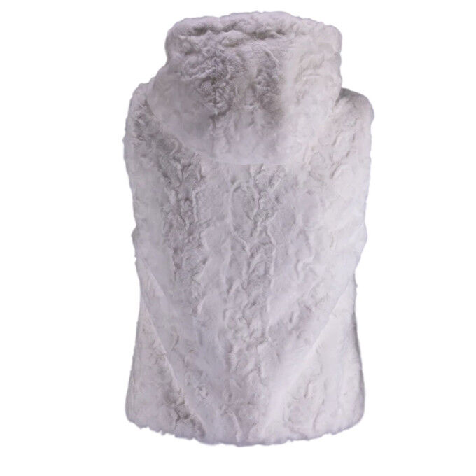 Gilet en fausse fourrure avec capuche ANGELE CLAUDIA Femme - Blanc