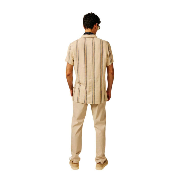 Chemise à rayures en coton SUN VALLEY Somero Homme - BEIGE CLAIR