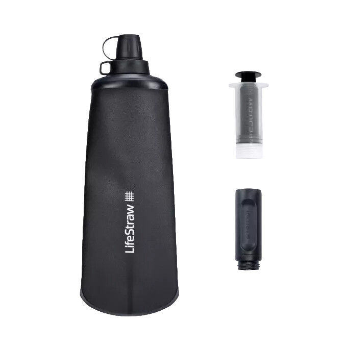 Trinkflasche und Filter Lifestraw Collapsible Squeeze black
