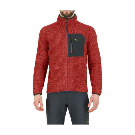 Karpos ROCCHETTA EVO Men's Winter Fleece Jacket, Fire/Woodl.Gray