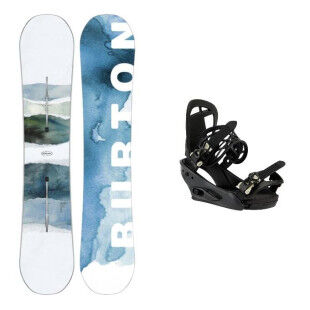 Pacchetto snowboard + attacchi Burton CULTIVATOR WATERCOLOR : Colore - COLORE ALL'ACQUA, Dimensioni dello sci - 150
