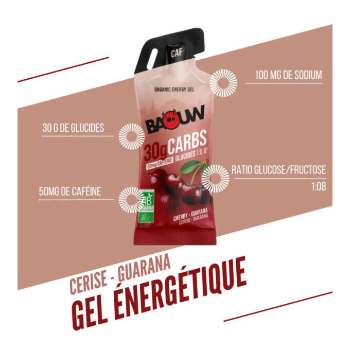 Organic Cherry Guarana Baouw energy gel 44g | Speck-Sports