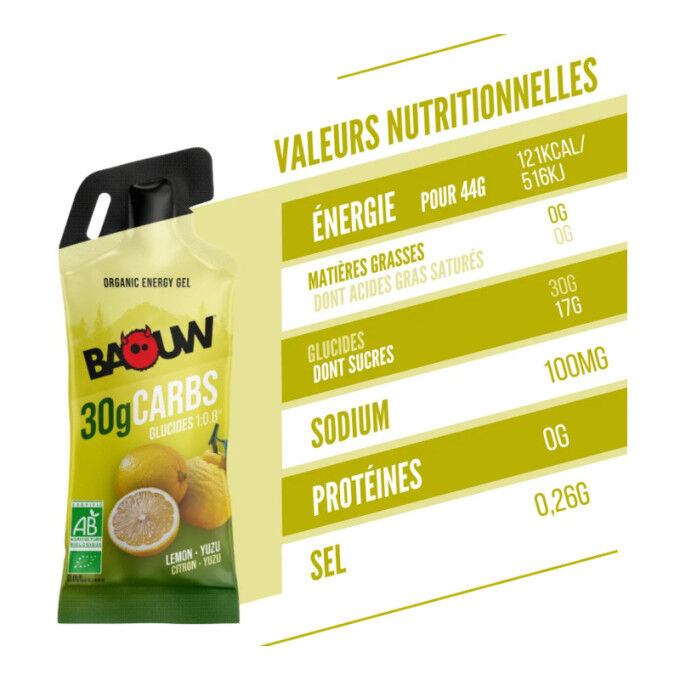 Baouw Gel Energetico Limone/Yuzu - Gel Biologico 44g