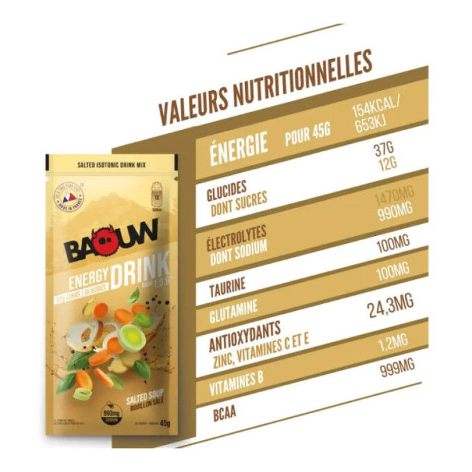 Baouw Bouillon Salé 45g | Baouw Energiegetränk