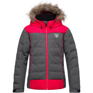 Rossignol GIRL BB POLYDOWN HEATHER JKT grey/pink