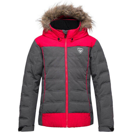 Rossignol GIRL BB POLYDOWN HEATHER JKT gris/rose