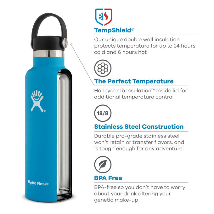 Hydro Flask 21 oz Standard Mouth w/Standard Flex Cap Pacific Hydro Flask 21 oz Standard Mouth w/Standard Flex Cap Pacific