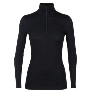 Icebreaker MUJERES 200 OASIS LS HALF ZIP Negro