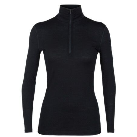 Icebreaker MUJERES 200 OASIS LS HALF ZIP Negro