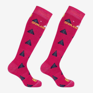 Salomon SOCKS TEAM JR 2-PACK Pink Yarro/Sulphur
