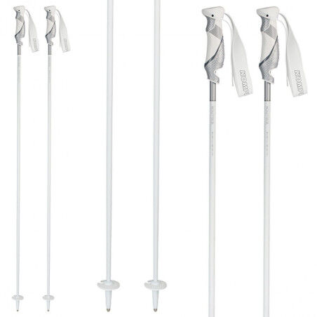 Rebellution Carbon Silver White Ski Poles