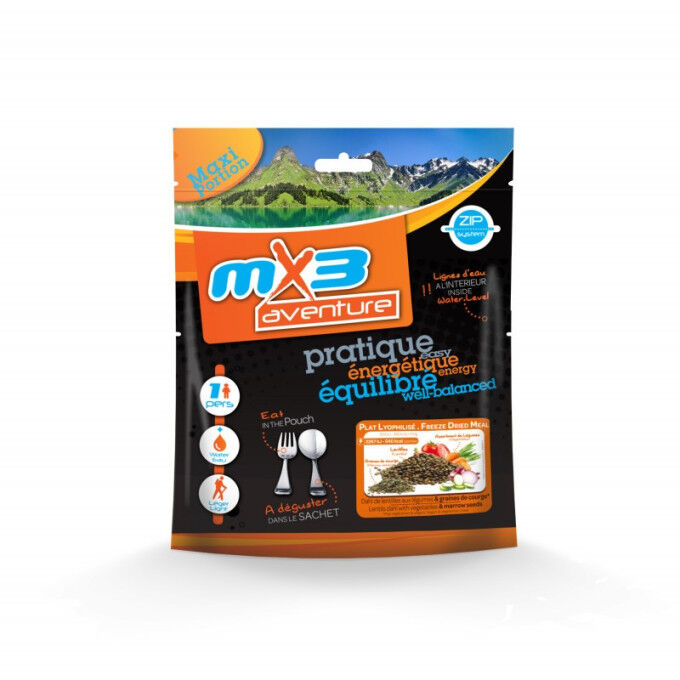 Freeze-dried meal MX3 Dahl lentils with vegetables and pumpkin seeds 540 kcal Freeze-dried meal MX3 Dahl lentils with vegetables and pumpkin seeds 540 kcal