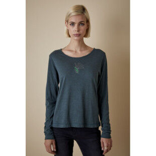 Diplodocus FLAME QUETZAL ML ROUND COLLAR Cactus T-shirt