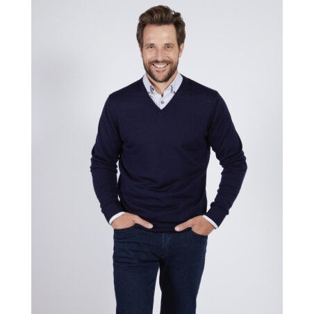 Mise au Green V-neck jumper Navy