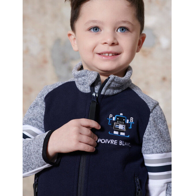 Multico Gothic Blue White Pepper Fleece Jacket Multico Gothic Blue White Pepper Fleece Jacket