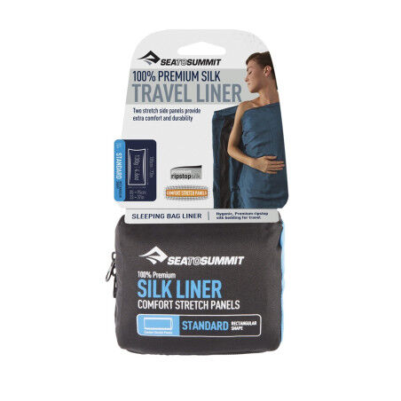 Sea to Summit SOIE STRETCH MUMMY Navy Blue Fitted Sheet