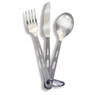 Optimus Set of 3 pieces of titanium cutlery (fork, knife, spoon)