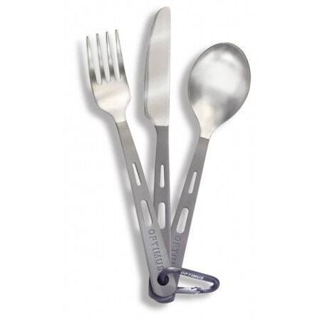Optimus Juego de 3 cubiertos de titanio (tenedor, cuchillo, cuchara)