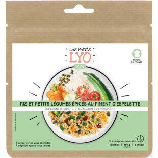 Repas lyophilisé Voyager Riz et petits légumes épicés au piment d'Espelette 90g