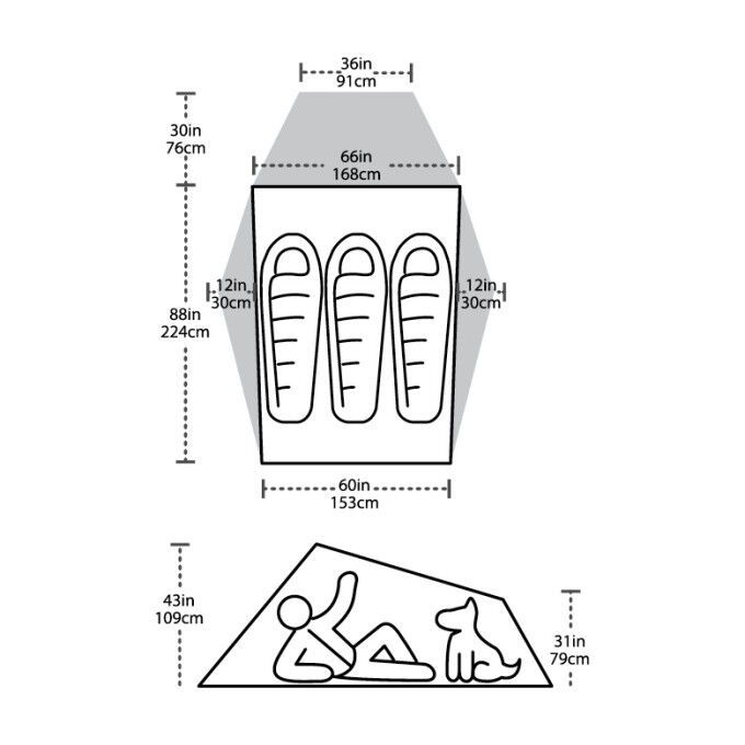 Big Agnes SEEDHOUSE SL3 Olive / Gray Tent