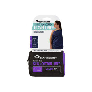 Sea to Summit Silk Cotton MUMMY Navy Fitted Sheet