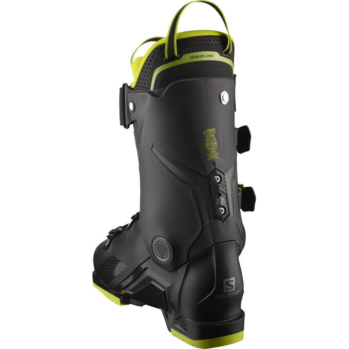 Chaussures de ski Salomon S/PRO 110 Black / Acid Green / Dark Silver Metallics