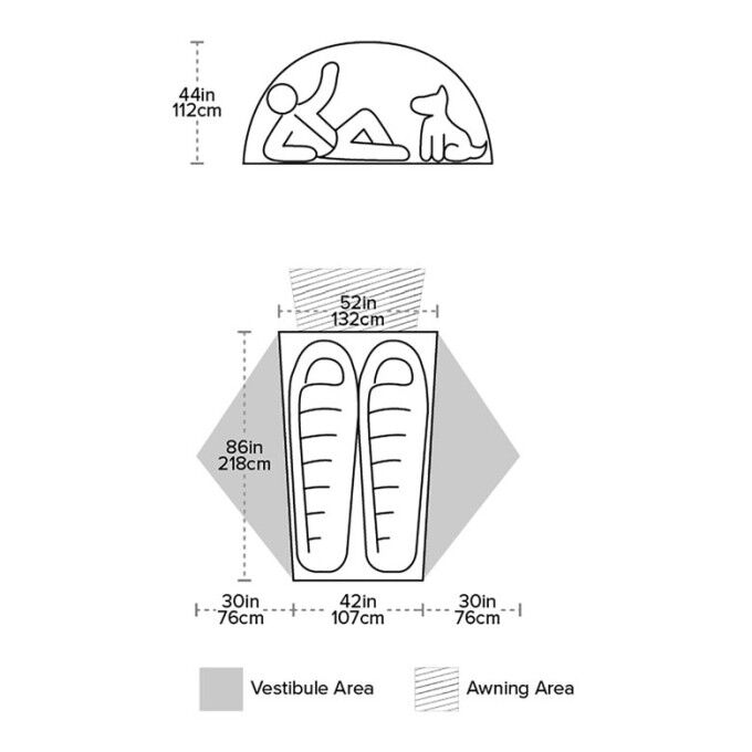 Big Agnes SALT CREEK SL2 Gray / Orange Tent Big Agnes SALT CREEK SL2 Gray / Orange Tent