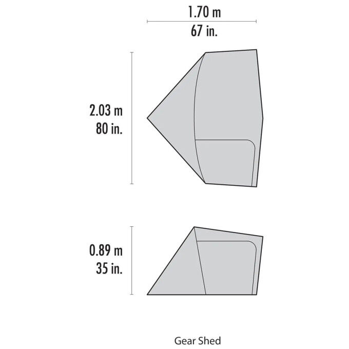 Vestibule MSR GEAR SHED Gray V2 (pour Elixir et Hubba)