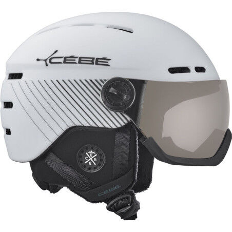Casque Cébé Fireball White Black Line Matte PC Vario Perfo Grey