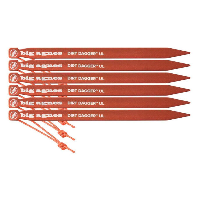 6 Big Agnes DIRT DAGGER UL 6" tent pegs