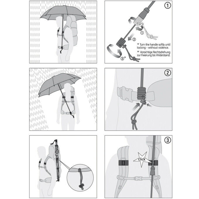 Umbrella EUROSCHIRM Swing Handsfree Silver UV