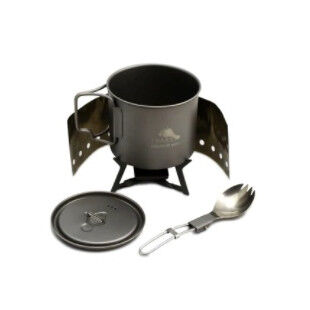 Set Toaks ULTRALIGHT TITANIUM COOK SYSTEM WITH SOLID ALCOHOL STOVE