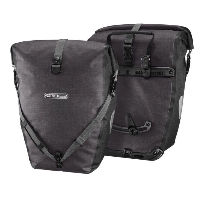 Pair of Ortlieb BACK-ROLLER PLUS Granite Black panniers Pair of Ortlieb BACK-ROLLER PLUS Granite Black panniers