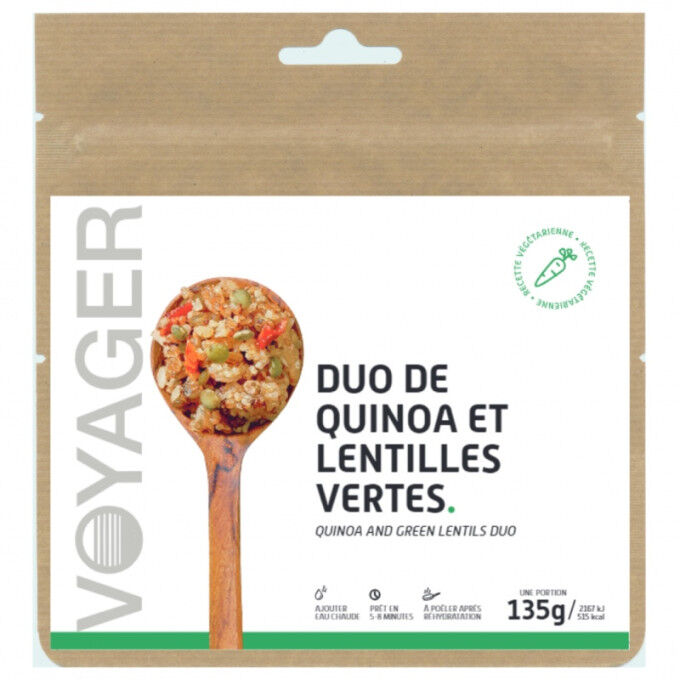 Voyager freeze-dried meal Duo of quinoa and green lentils 135g Voyager freeze-dried meal Duo of quinoa and green lentils 135g