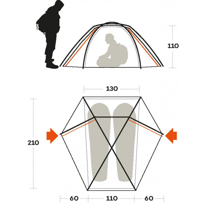 Tent Ferrino TRIVOR 2 Orange