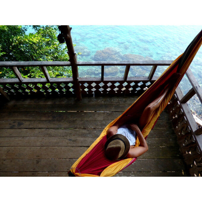 Ticket To The Moon Hammock KING SIZE HAMMOCK Burgundy/Dark Yellow