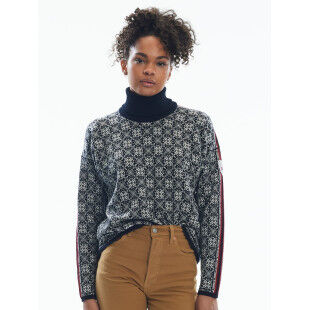 Dale of Norway FIRDA FEM SWEATER Suéter negro blanco roto