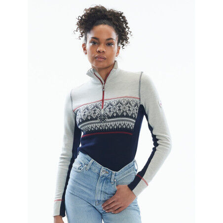 Dale of Norway SUDADERA RONDANE FEM Azul Marino Blanco Frambuesa Sudadera